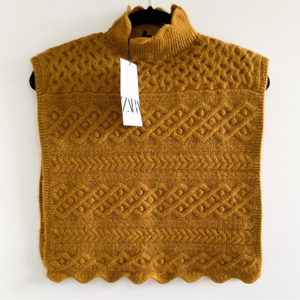 Zara Mustard Cable Knit Sweater